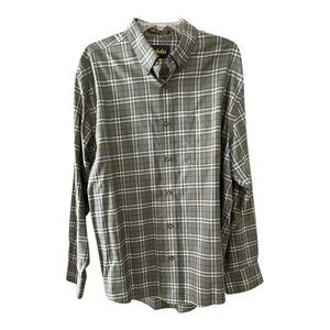 Cabela’s Men’s XL Wrinkle-Free Plaid Button-Down Shirt – Long Sleeve 100% Cotton